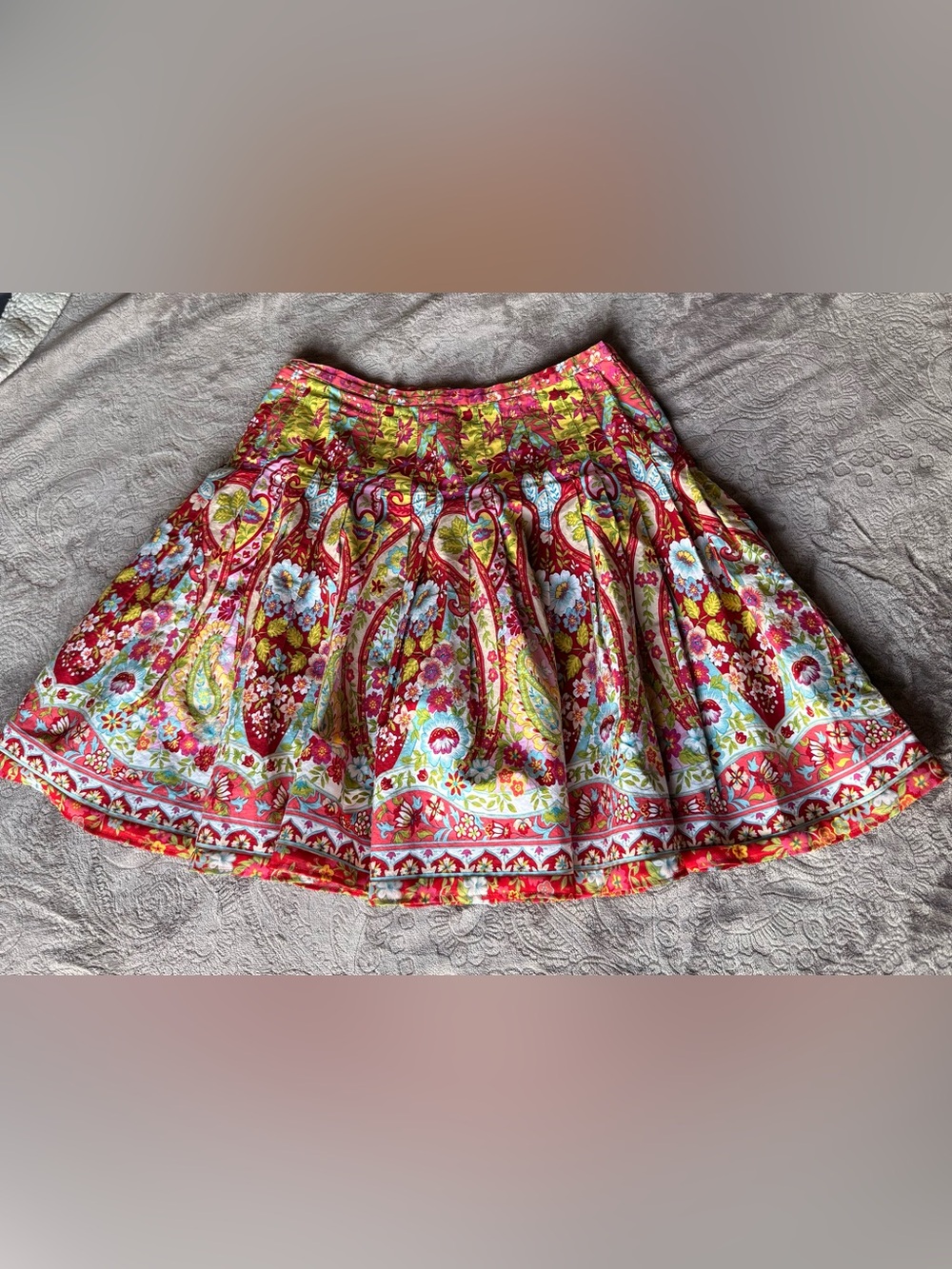 Jones Wear Multicolor Floral Circle Skirt in Red, Yellow & Blue